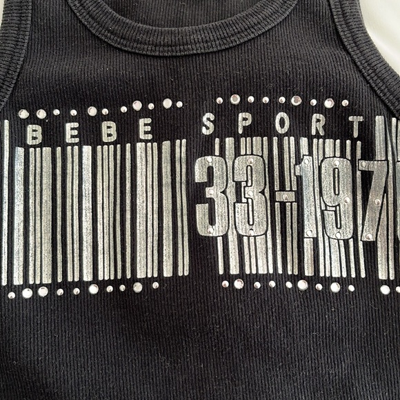BEBE Sport Black crop tank top - Picture 2 of 4